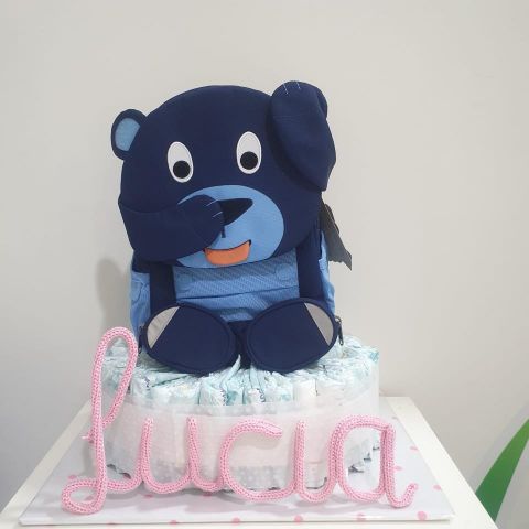 Tarta de pañales + Mochila Oso